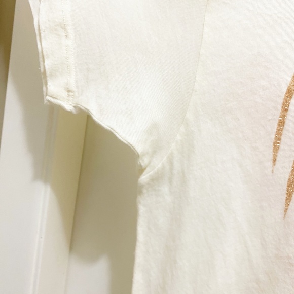 Wildfox Baby Cheetah and Claw Sparkle Tee Sheer Off White XS - Picture 7 of 13